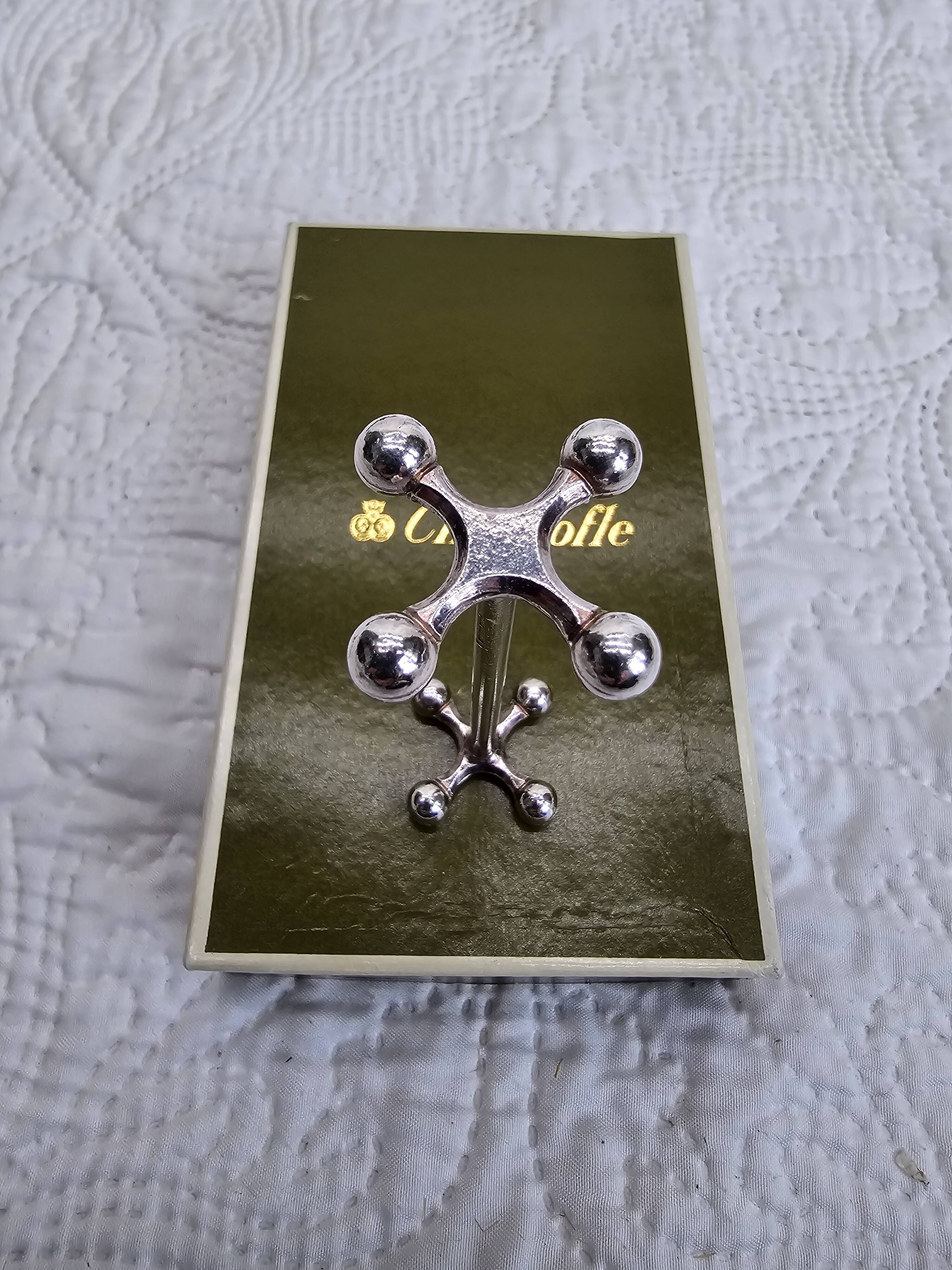 Christofle knife holder (12) in silver-plated metal, Perle model