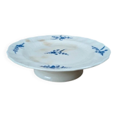 Antique compote dish in English faience Cauldon – blue Chantilly decoration