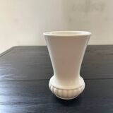 Small ribbed white vase