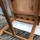 Vendée farmhouse table with cat bar and 2 drawers in solid cherry wood.