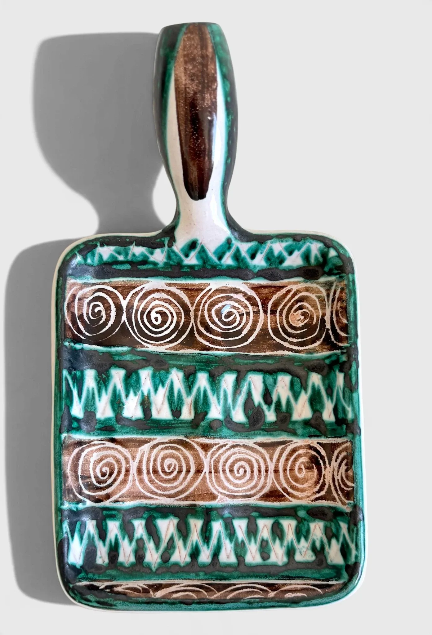 Pair of Robert Picault Ceramic Handled Trays, Vallauris, France, circa 1950