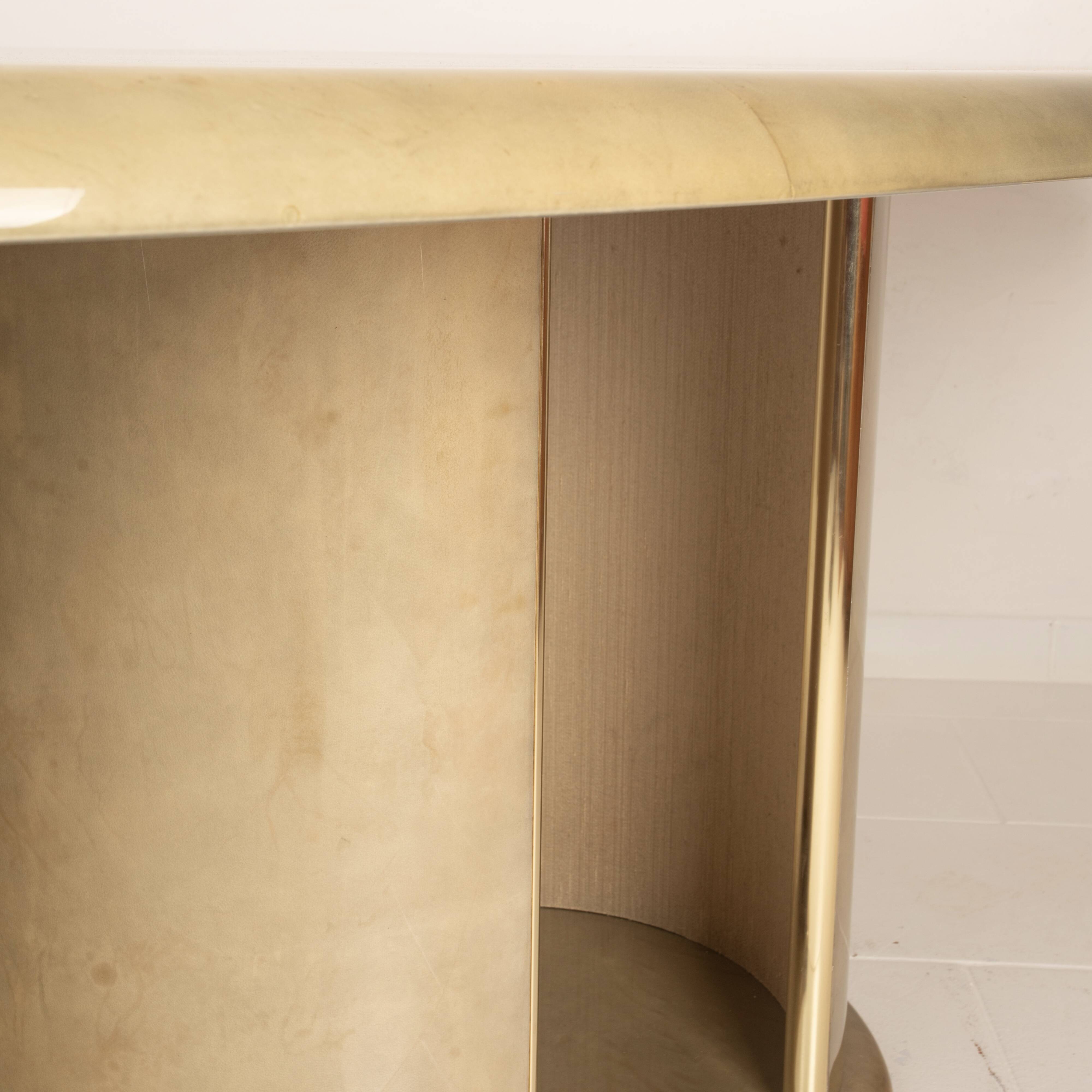 Angelo Mazzola parchment table produced by Ar.Vi Salpol, 1980