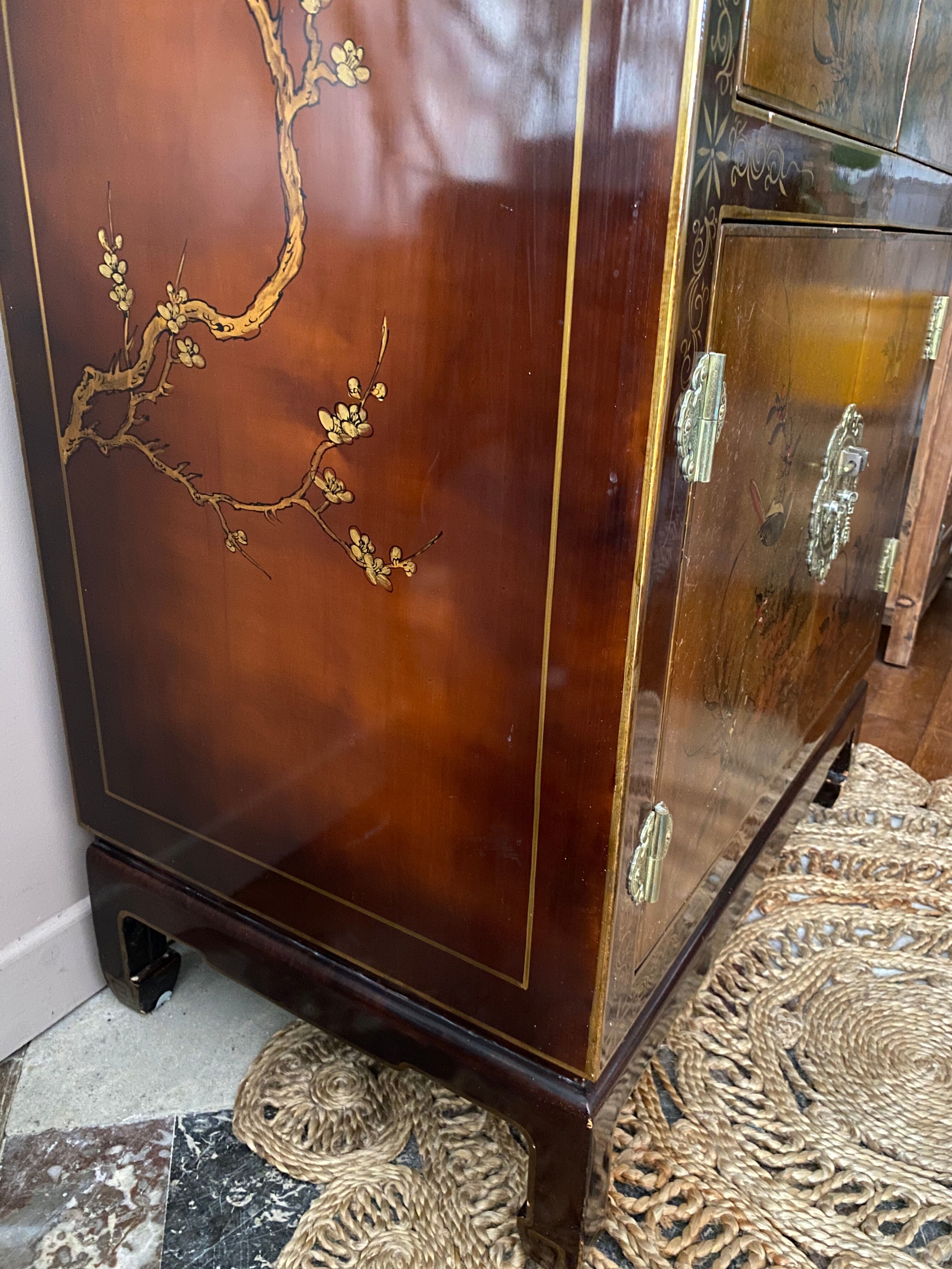 Asian Chinese lacquered sideboard furniture