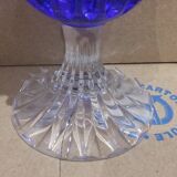 Vase Soliflore En Cristal Taillé Bleu Cobalt