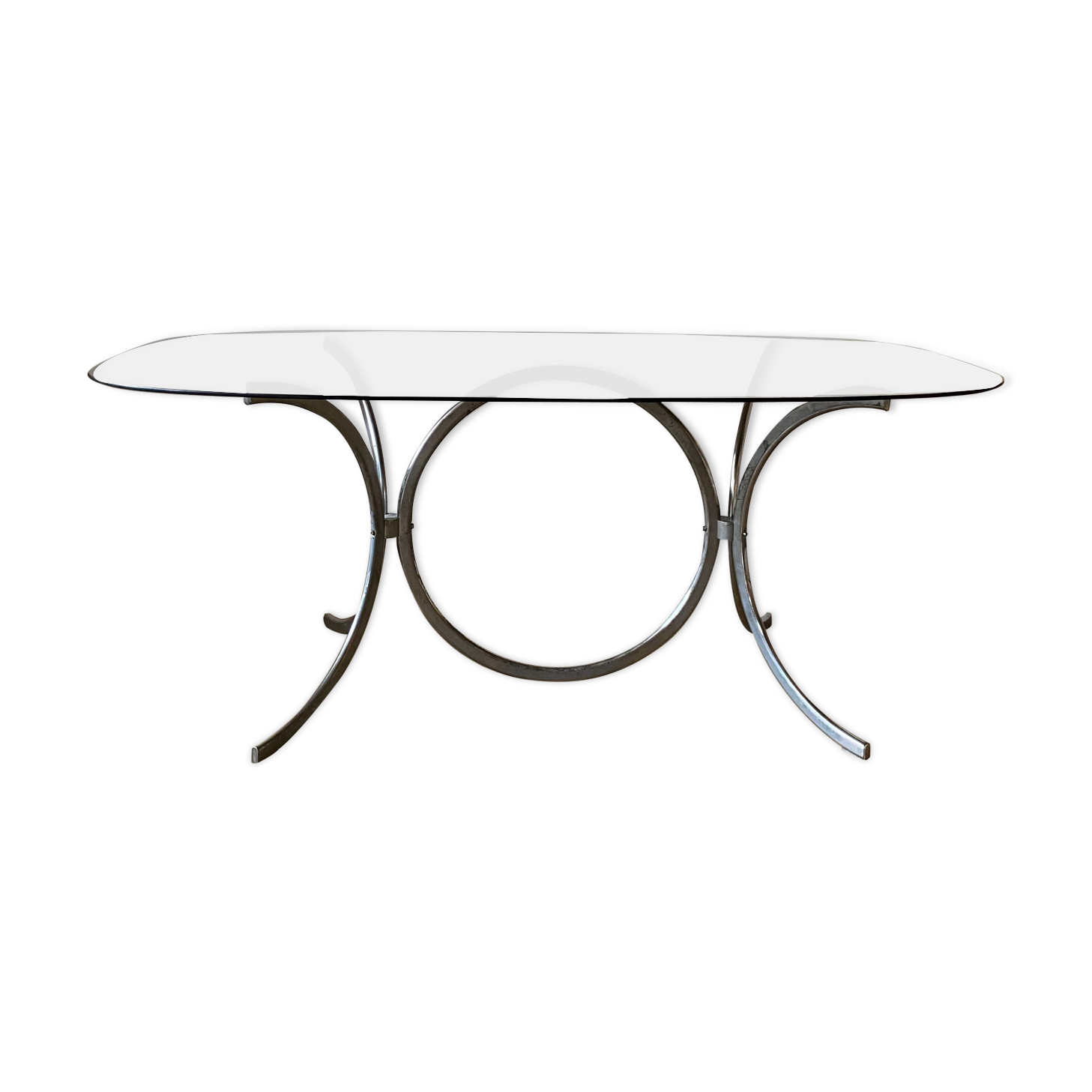 Glass and chrome table