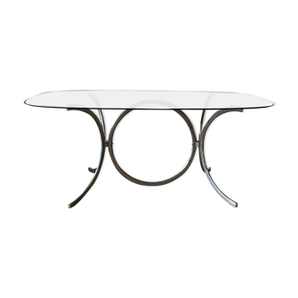 Table verre et chrome