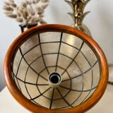 Vintage mother-of-pearl and brass pendant light 1970