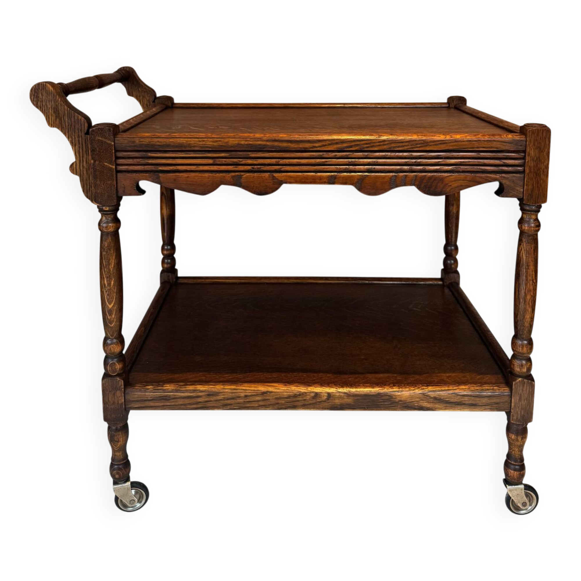 Oak Wooden bar trolley