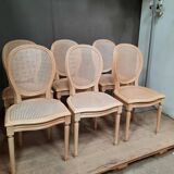 Set of 6 Louis XVI style caned chairs