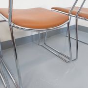 4 vintage sleigh chairs from the 70s, in designer chrome metal