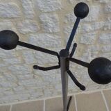 Vintage metal coat rack with 6 hooks