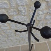 Vintage metal coat rack with 6 hooks