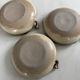 Set of 3 vintage ceramic leaf-shaped dishes, catchalls.