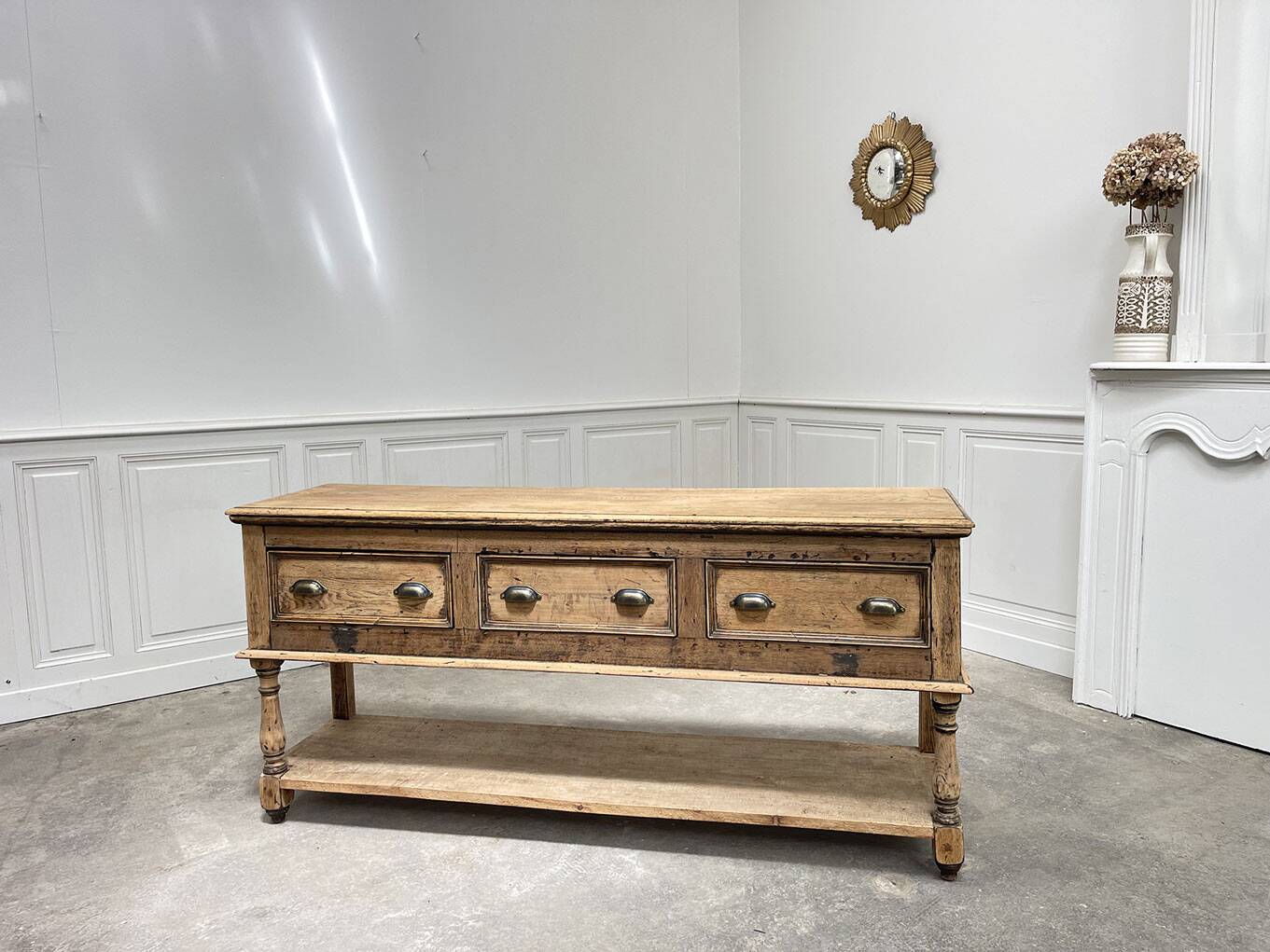 Solid oak console