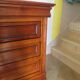 large curved chest of drawers - solid wood - cherry - 4 drawers - Louis Philippe