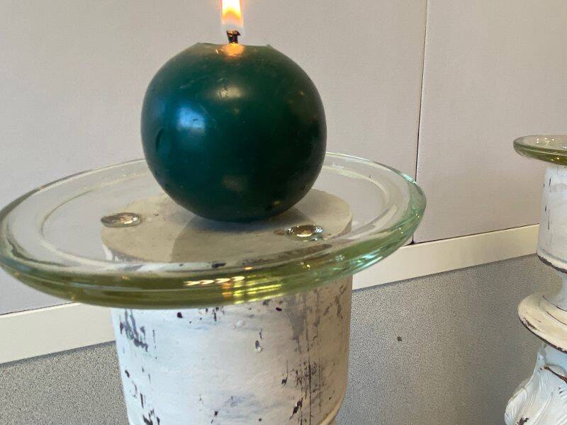 Pair of Large Candlesticks Candle Holders Turned Wood Carved Bleached