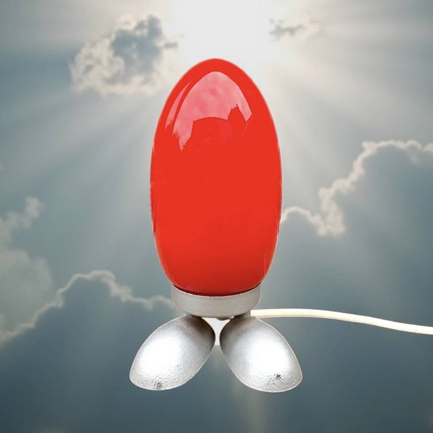 Vintage Fjörtön / Dino Egg red lamp - Tatsuo Konno for IKEA — 90s