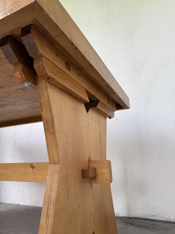 Table, mobilier de montagne en hêtre, 1950