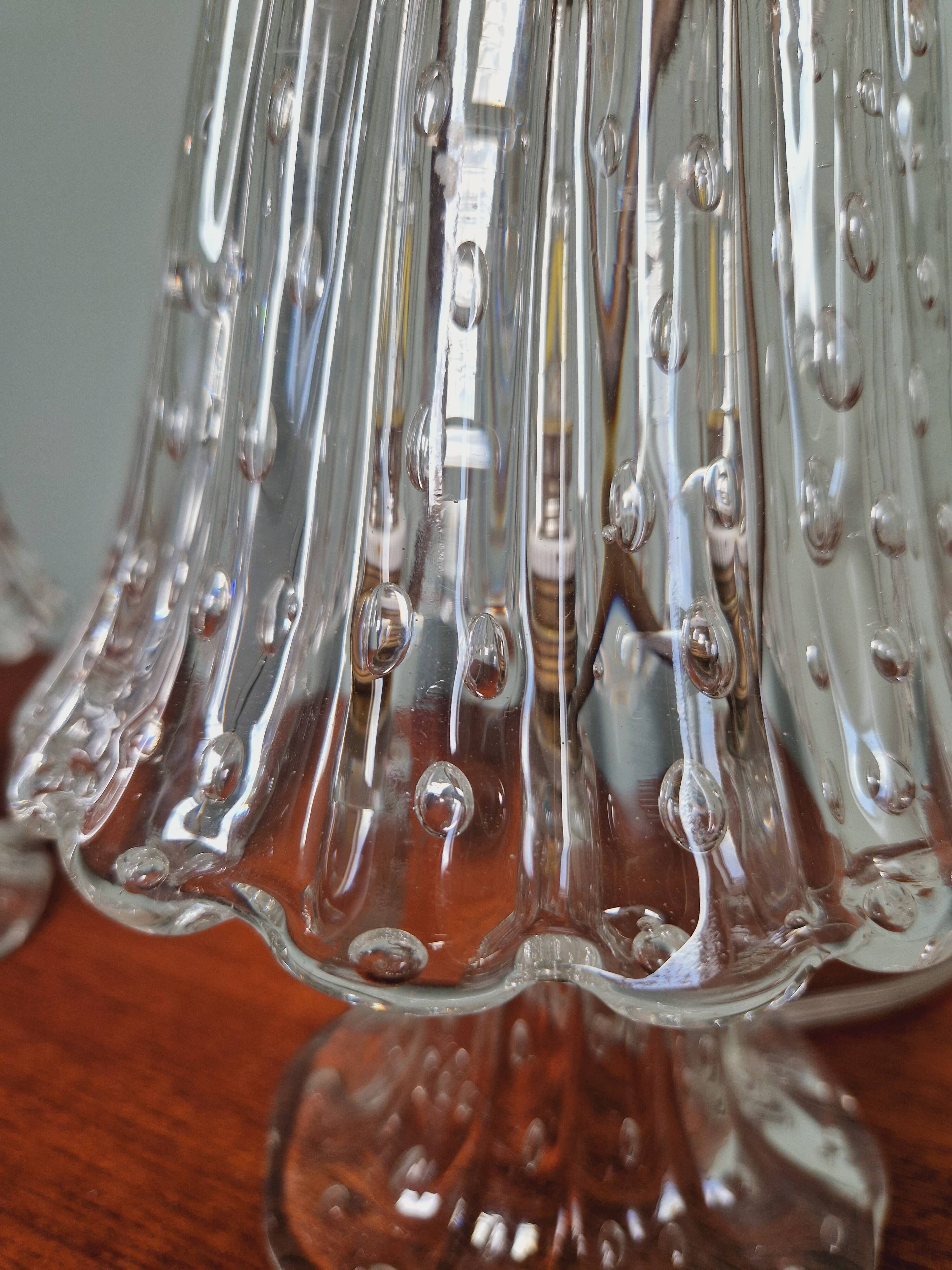 Lampe Murano Barovier Et Toso En Verre Rugiadoso Avec Poudre D'or - Fabriqué En Italie - Pièce Unique