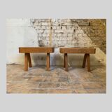 Pair of brutalist stools