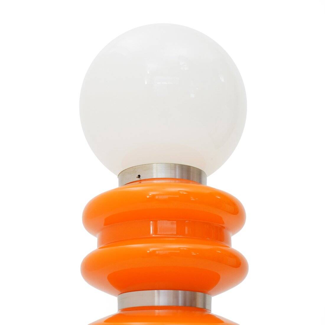 Orange and white glass floor lamp by Stilux Milano, 1970.