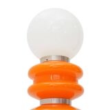 Orange and white glass floor lamp by Stilux Milano, 1970.