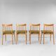 Four Mid-Century Modern Italian Wood Dining Chairs in the Style of Ico Pari