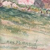Original watercolor by Ray Perraud, 1933.