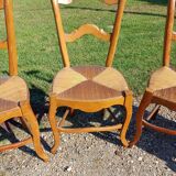 6 Old Straw Chairs in Fruit Tree