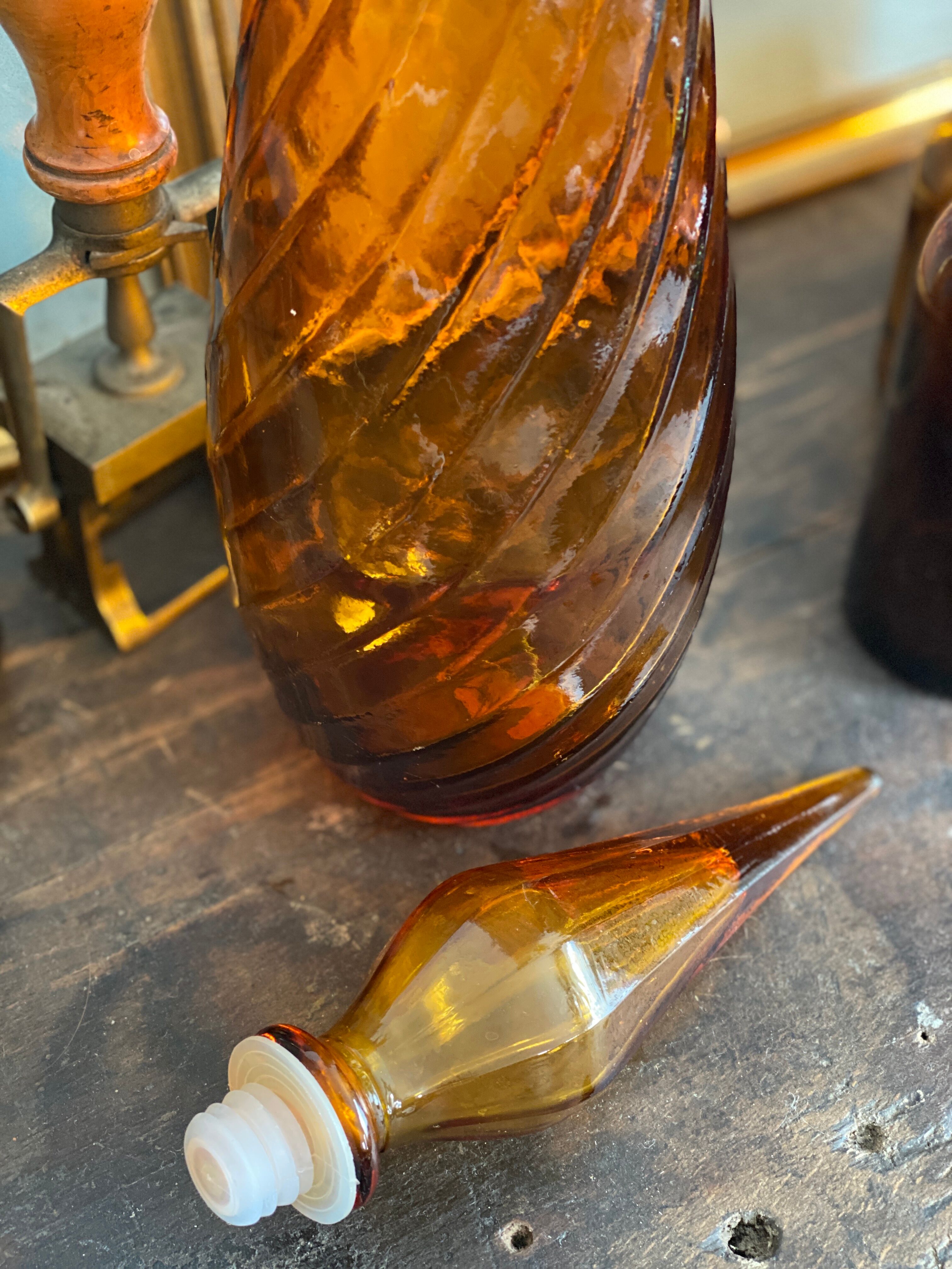 Vintage Textured Glass Carafe