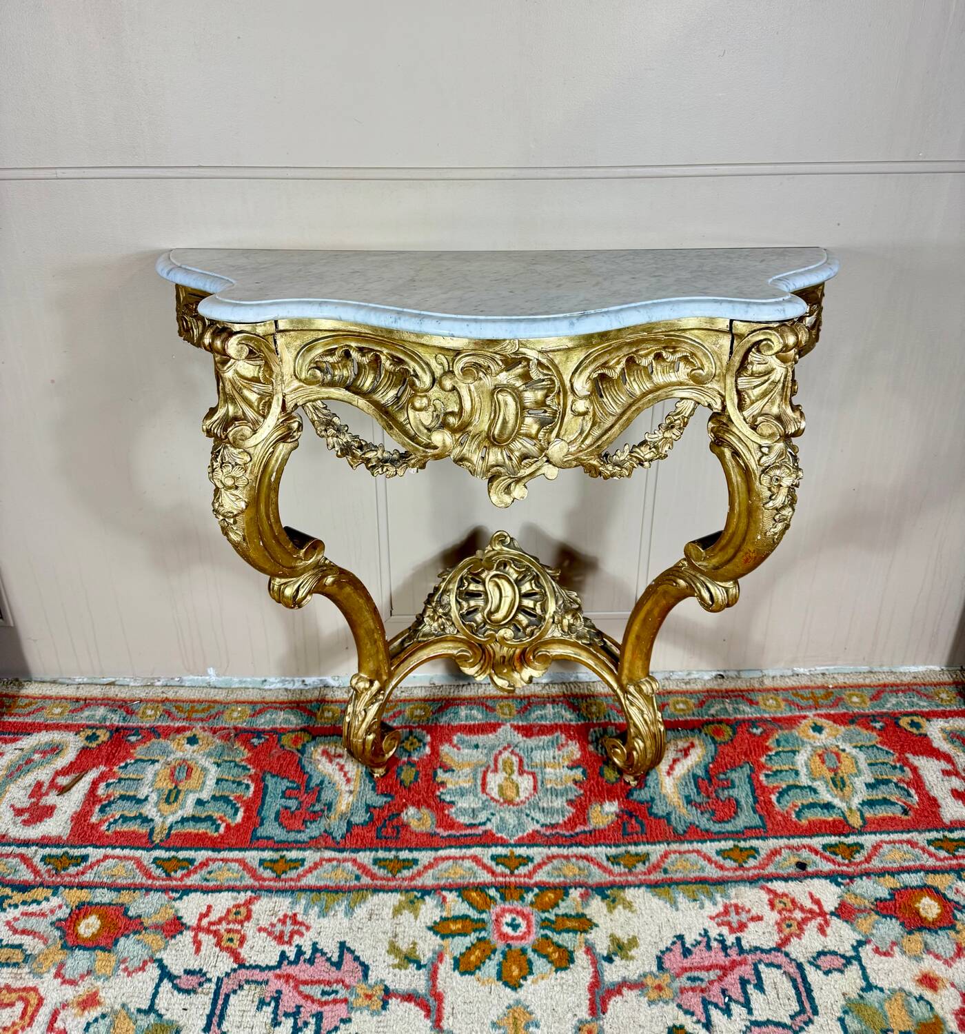 Louis XV Style Giltwood Console, 19th Century