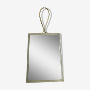 Vintage brass beveled mirror 13x29cm