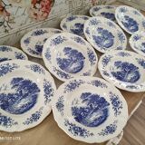 Set of 11 Sarreguemines soup plates Romantic blue model