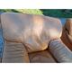 Paire de fauteuils vintage en skaï marron clair