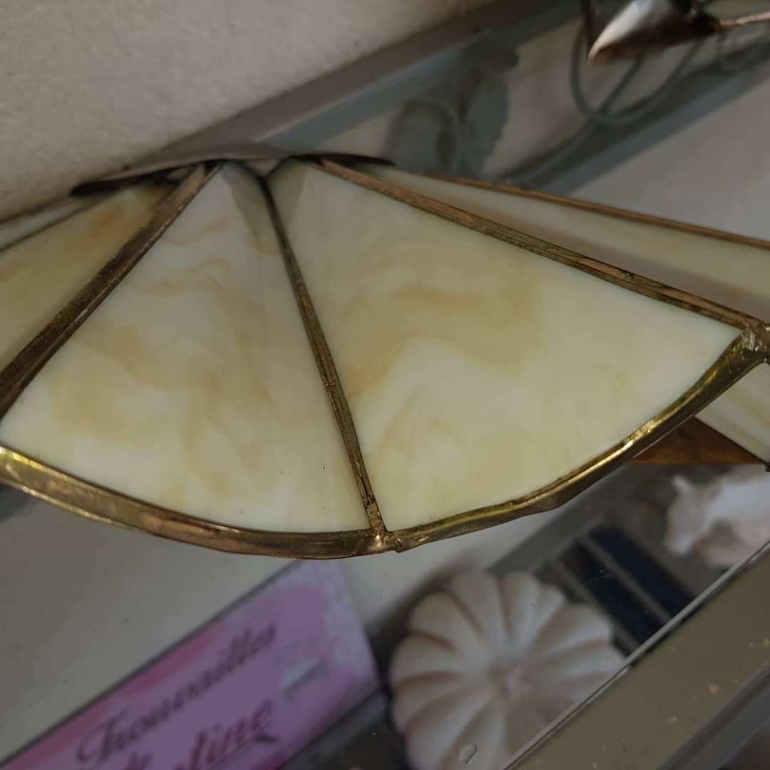 Pair of vintage glass paste wall lights
