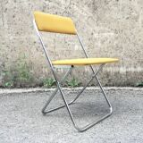 Yellow velvet folding chair