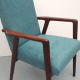 1960s armchair high back in teak, restored