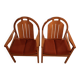 Pair of vintage Baumann armchairs – 1960s/70s design – Light wood