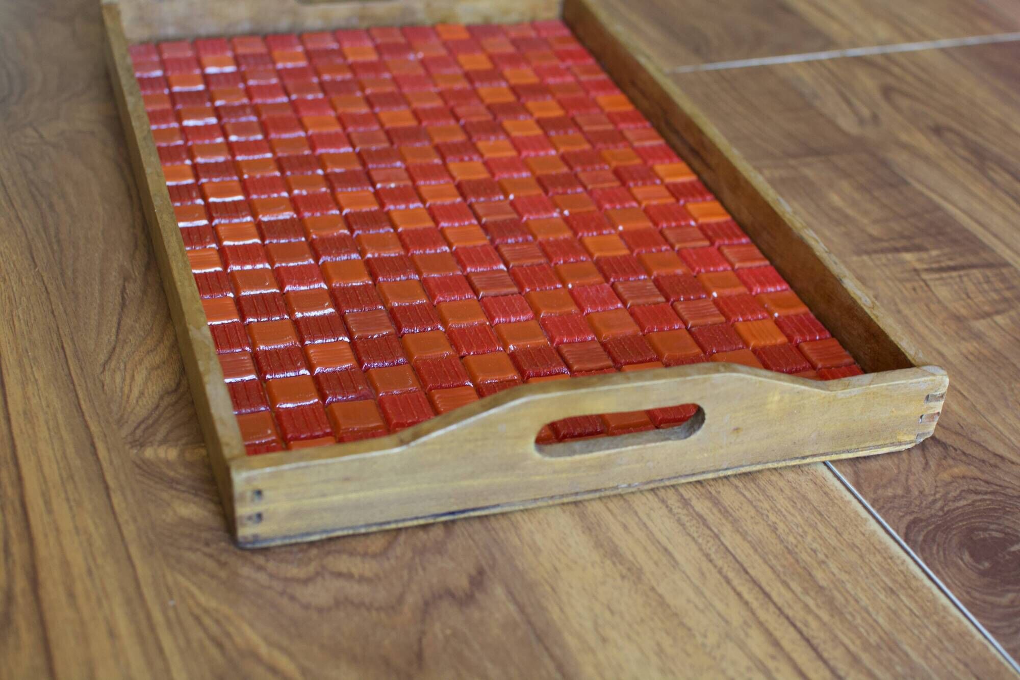Vintage serving tray 60s 70s mosaic