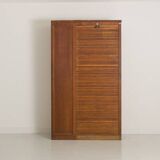 Stained oak curtain unit with 2 shelves