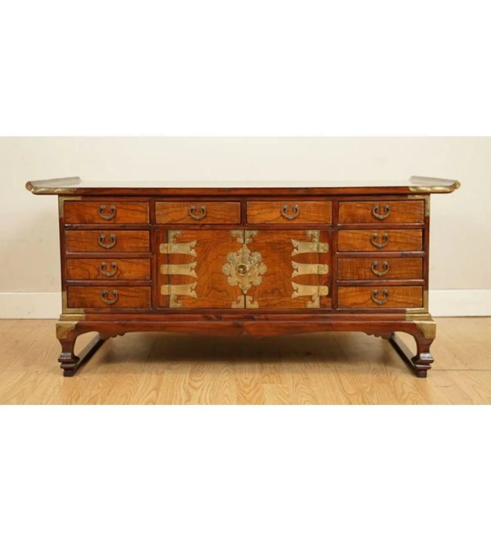 Coffee Table in Elm with Drawers, Korea, Late 19th Century