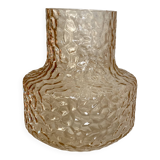 Vintage Scandinavian vase from the 1960s, textured tinted glass