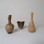 Collection of 3 ceramic vases by Gunnar Nylund Rörstrand Sweden, 1950s.