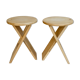 Pair of Adrian Reed wooden folding stools, 70s