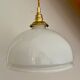 Vintage lampshade suspension in white opaline