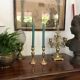 Pair of brass candle holders