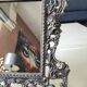 Antique/Rocaille/Louis XV Style Table Mirror. In silver-plated bronze