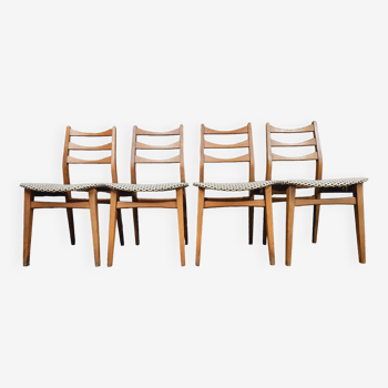 Set of 4 Scandinavian teak chairs by Bähre Mignon Möbel 1960