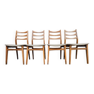 Set of 4 Scandinavian teak chairs by Bähre Mignon Möbel 1960