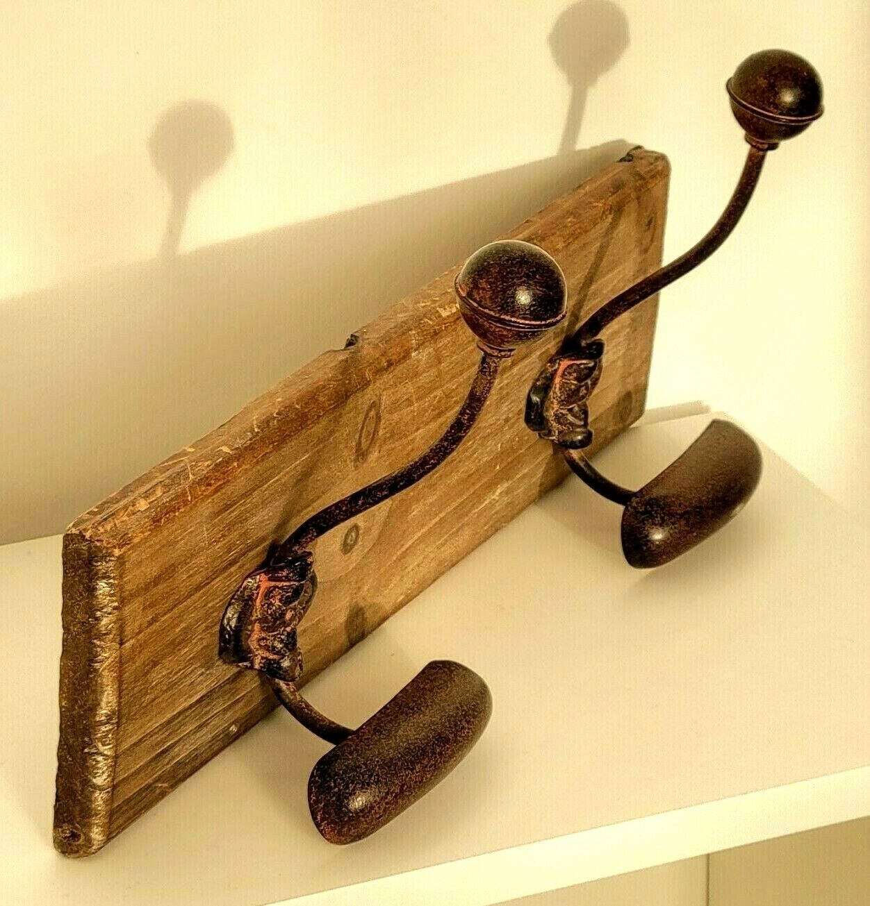 Wall coat rack with 2 hook hooks old style